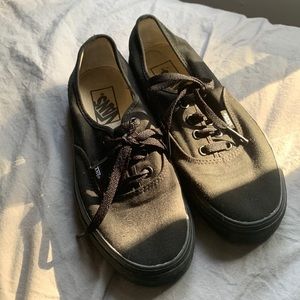 Black on black vans authentic shoes